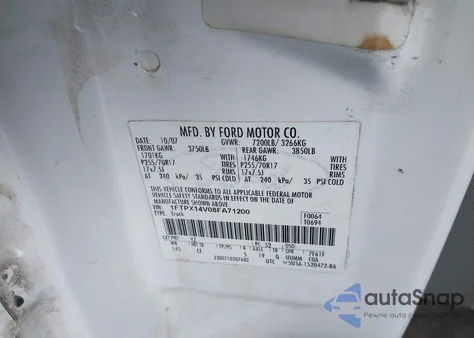 2008 Ford F-150 Fx4/Lariat/Xl/Xlt from USA, damaged, VIN 1FTPX14V08FA71200